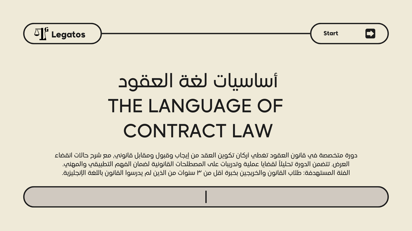 أساسيات لغة العقود The language of contract law